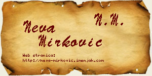 Neva Mirković vizit kartica